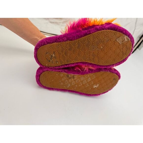 UGG FLUFF YEAH SLIDE SLIPPERS PURPLE ORANGE TIE DYE - Picture 4 of 5
